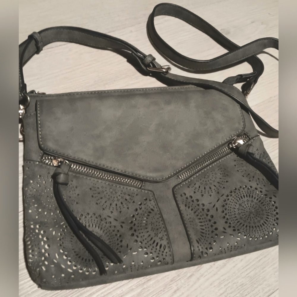 Boho Style Faux Suede Crossbody / Shoulder Bag